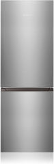 Heinrichs Fridge Freezer Combination 175 Litres, Cooling Volume 122 L, Freezer 53 L, LED Interior Lighting, Fridge Door Hinge, Changeable, Quiet 39 dB, Large Freezer Boxes, 7 Temperature Levels, inox