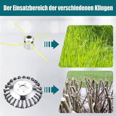 Akku Rasentrimmer mit 2 Akku, 16000mAh/21V 1000W Bürstenloser Akku Freischneider, Schnittdurchmesser 30cm, Multifunktion Rasenkantenschneider Akku für Rasen Garten Beschneiden - E-Edge