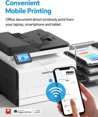 PANTUM CM2100ADW Laserdrucker, Farb-Multifunktionsdrucker zum Drucken, Kopieren und Scannen mit ADF, Automatischer Duplexdruck, WLAN NET USB, 20ppm, für Heim und Büro