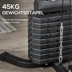 HOMCOM Kraftstation Fitnessstation Latzug Butterfly verstellbar