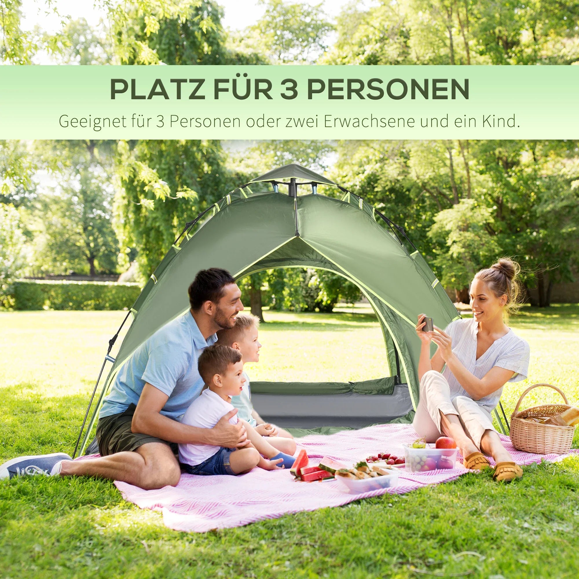 Outsunny Campingzelt 4-Jahreszeiten Quick-Up Überdachung Outdoor