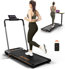 Laufband für Zuhause-AIRHOT, 2,5 PS Walking Pad, Untertisch-Laufband mit Fernbedienung und LED-Anzeige, maximale Geschwindigkeit von 6 km/h BZW. 12 km/h. Kompaktes Laufband für zuhause oder das Büro