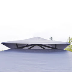 Outsunny Pavillon 3,45x3,45 m mit Doppeldach Grau