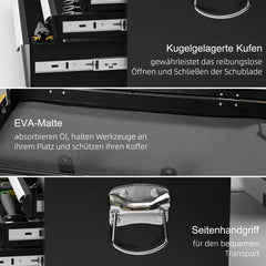 HOMCOM Werkzeugkasten 6 Schubladen abschließbar kugelgelagert