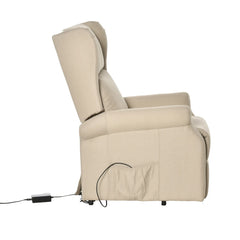 HOMCOM Aufstehsessel elektrisch Relaxsessel frei verstellbar cremeweiß