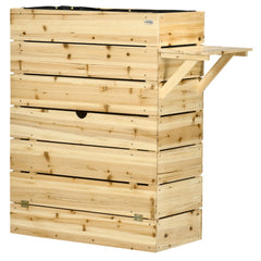 Outsunny Hochbeet Pflanzkasten mit Ablage erhöht Massivholz