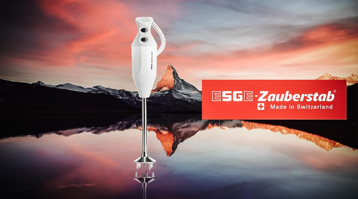 ESGE Zauberstab P 350 Profi, Stabmixer weiß inklusive Multifunktionsmesser, bis zu 22.000 U/min, 90880, weiß/grau