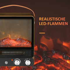 HOMCOM Elektrokamin realistische LED-Flammen Temperaturkontrolle