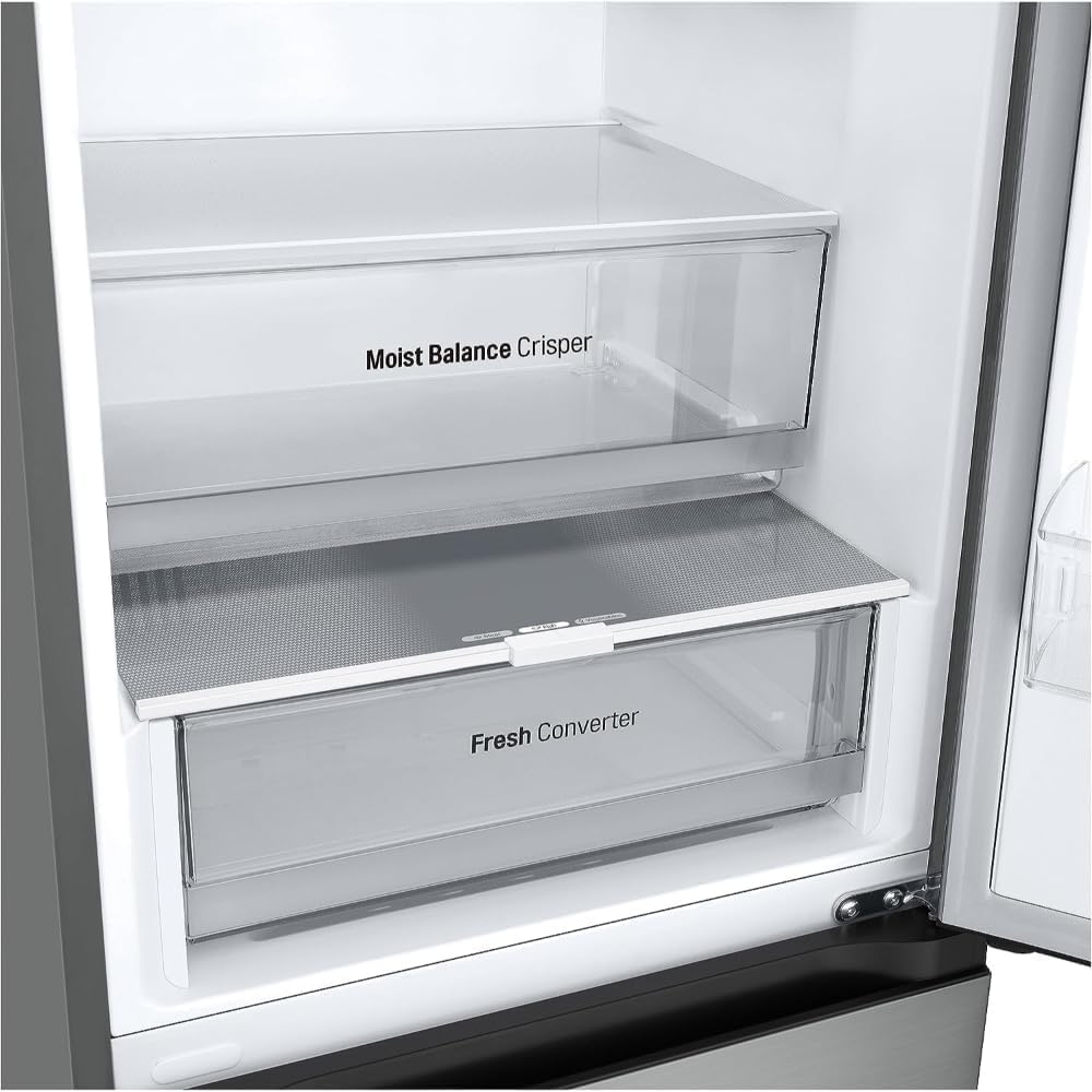 LG GBV22NCCEP Kühl-/Gefrierkombination – Smart Inverter Compressor, Total No Frost, Modern Flat Door Design, Matt Schwarz Metallic, Energieeffizienz A