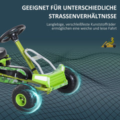 HOMCOM Kinder Go Kart Tretauto Offroad-Design verstellbarer Sitz
