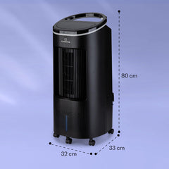 Klarstein Luftkühler mit Wasserkühlung, Leiser 4-in-1 Verdunstungskühler, Luftbefeuchter, Ventilator & Nachtmodus, Mobile Klimageräte Luftkühler 7L, 65W Air Cooler, 330m³/h Kühlender Luftstrom
