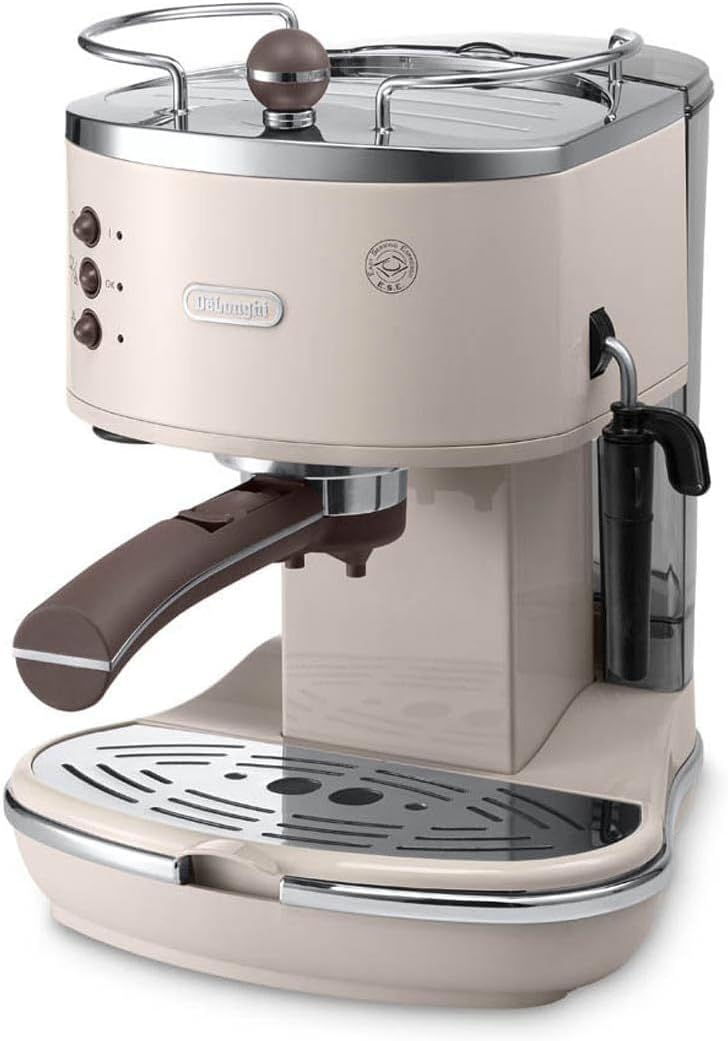 De'Longhi Icona Vintage ECOV 311.GR – Espresso Siebträgermaschine im RetroLook, Espressomaschine mit manuellem Milchaufschäumer, für Kaffeepulver oder ESE Pads, 1,4 l Wassertank, grün