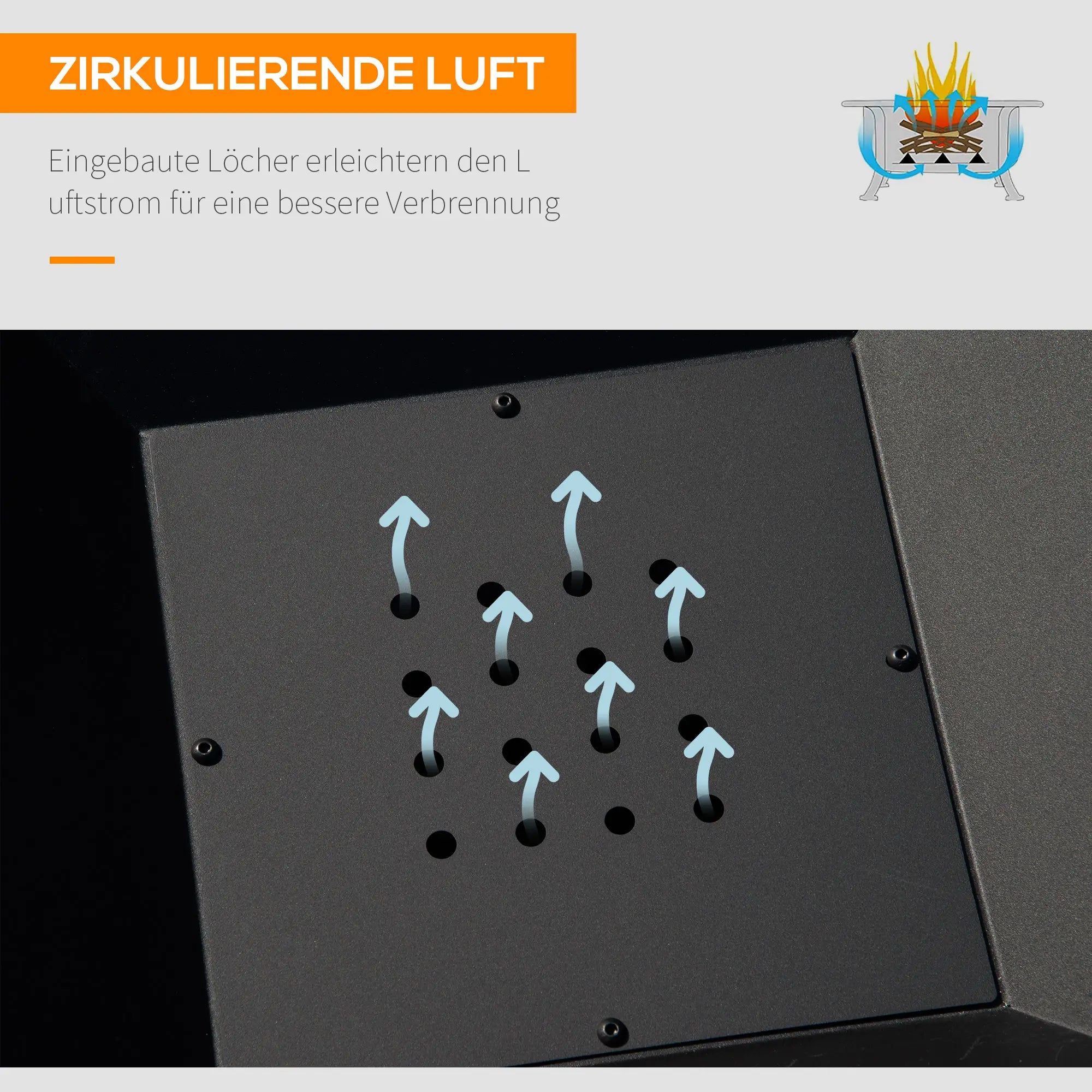 Outsunny Feuerschale Grill 2-in-1 mit Funkenschutz Outdoor