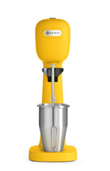 HENDI Milchshake Maker, Inkl. 2 Mixbechers (Edelstahl und Polykarbonat) und 4 austauschbaren Rührwerken, Drink mixer, Frappés, Getränkemixer, 230V/400W, 170x196x(H)490mm, Karamell