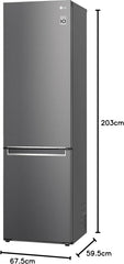 LG GBV22NCCEP Kühl-/Gefrierkombination – Smart Inverter Compressor, Total No Frost, Modern Flat Door Design, Matt Schwarz Metallic, Energieeffizienz A