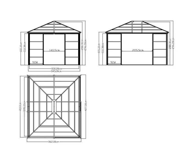 SOJAG Canada Pavillon »Castel«, aus Aluminium, inkl. Sonnensegel u. Insektenschutz, bronze