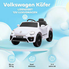 AIYAPLAY Kinder Elektroauto 12V mit Fernbedienung Weiß