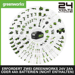 Greenworks 48V (2x24V) Selbstfahrender Akku Rasenmher für groe Flchen bis zu 480m, 46cm Schnittbreite, 55L Sack PLUS zwei 4Ah-Akkus und Doppelladegert GD24X2LM46SPK4X