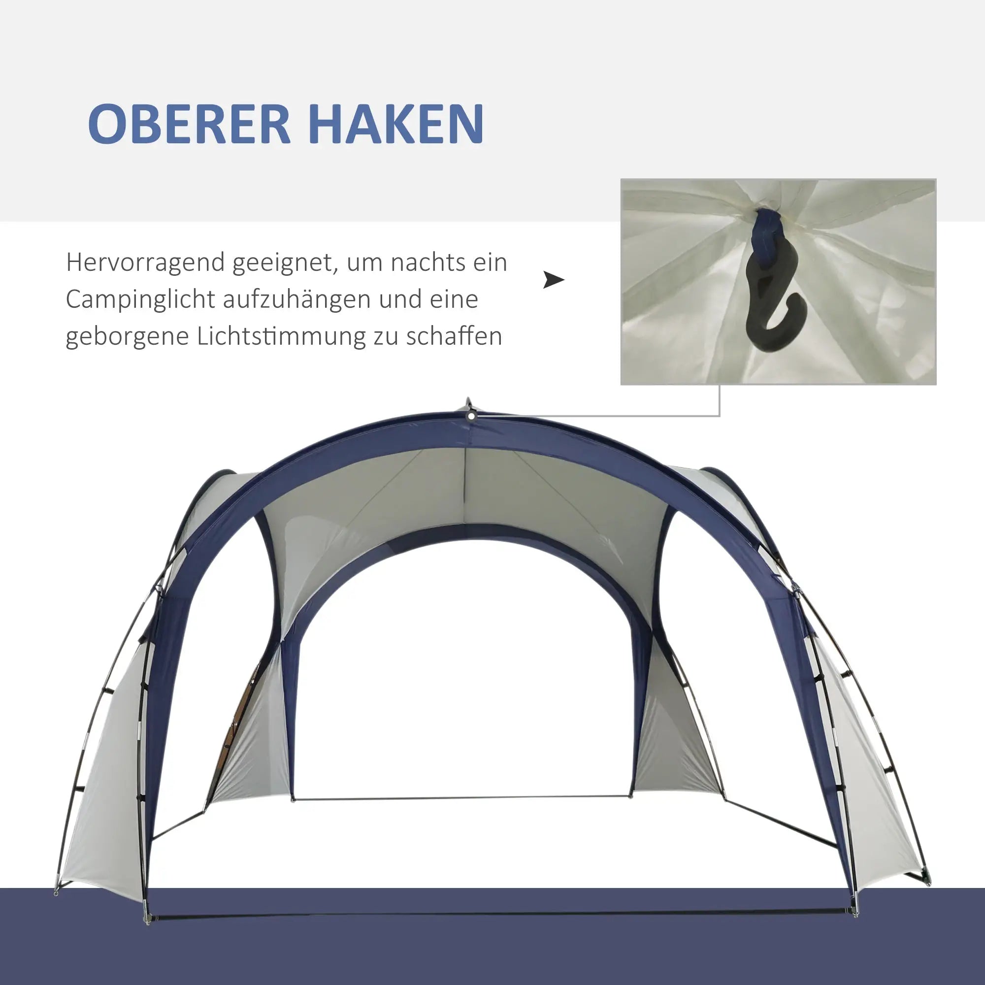Outsunny Pavillon Gartenzelt Sonnenschutz Outdoor Glasfaser