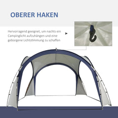 Outsunny Pavillon Gartenzelt Sonnenschutz Outdoor Glasfaser