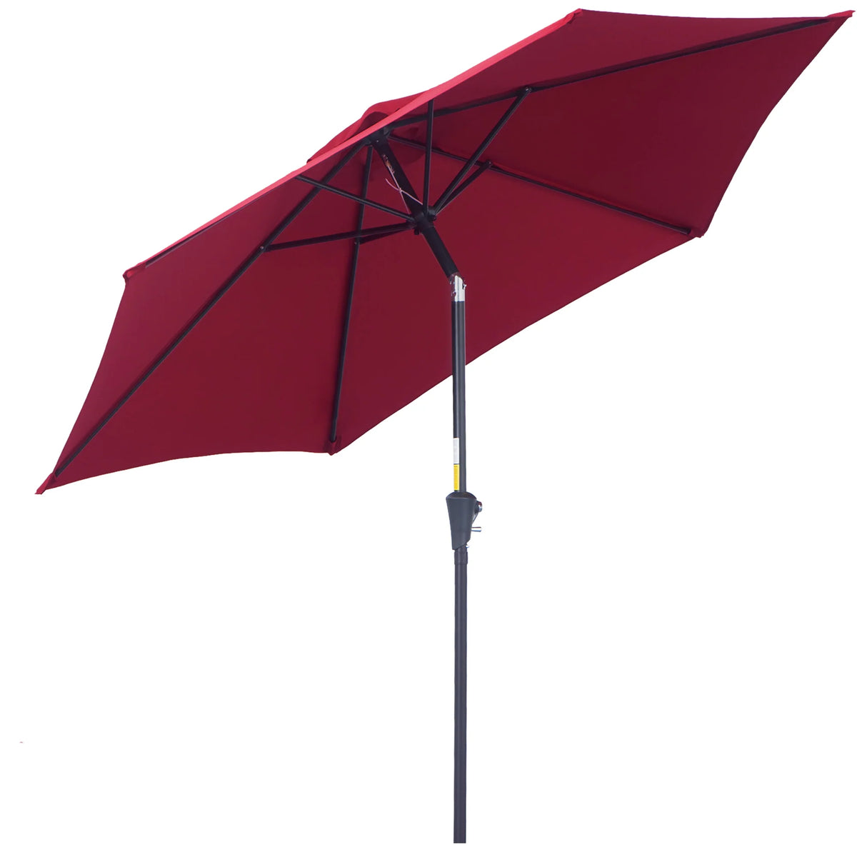 Outsunny Sonnenschirm Kippfunktion Handkurbel Aluminium Rot