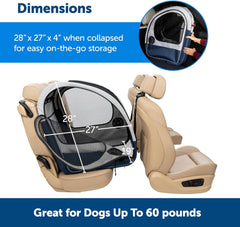 PetSafe Happy Ride Faltbare Transportbox, Hunde-Reisebox für die Autorückbank, Netztüren zur Belüftung, Blau/Grau