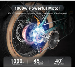 SAMEBIKE XWLX09-II 1000W Motor, 48V 15Ah, 50 km/h, Mountain Ebike