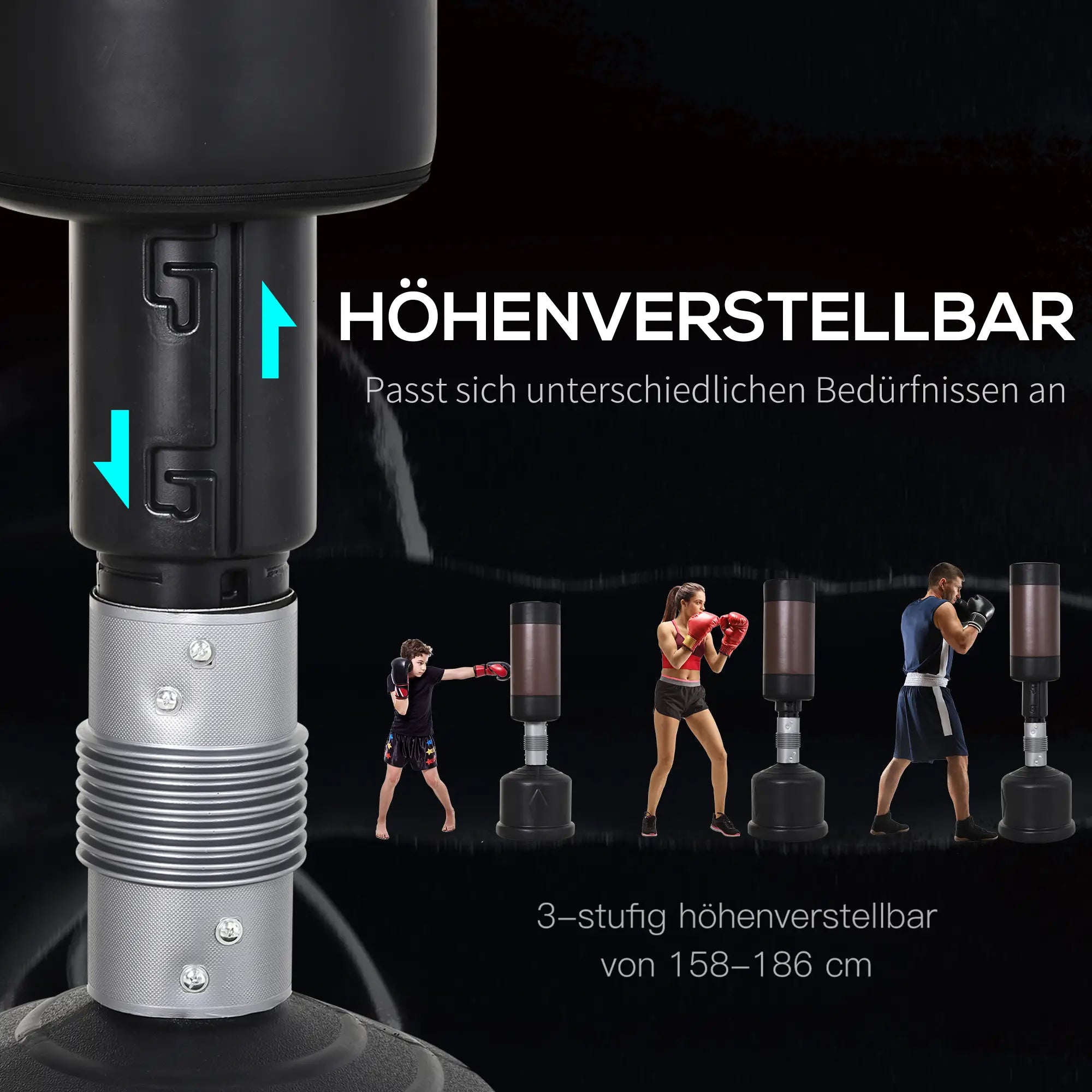 HOMCOM Standboxsack höhenverstellbar gelenkschonende Polsterung