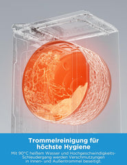 Midea Toplader Waschmaschine MF10ET70B / 7KG / A / 1200 U/min/BLDC Inverter Mortor/Dampffunktion/SoftOpener/XL Türöffnung/Kurz 15'&45' / Mehrere Temperaturoptionen/AquaStop, Weiß