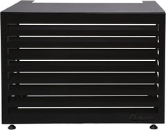 Qventi Abdeckung für Klimaanlage - Anthrazit/Grau - Aluminium - Schutzgitter - Verkleidung - Einfache Montage - Größe S - Außenmaße (LxBxH): 100 x 50 x 75 cm