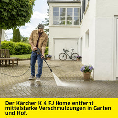 Kärcher Hochdruckreiniger K 4 Power Control Flex Home, Druck: max. 130 bar, Fördermenge: 420 l/h, Fläche: 30 m²/h, Wasserfilter, Gewicht: 11,5 kg, Hochdruckpistole, Dreckfräser, Strahlrohr, Home Kit