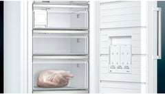 Siemens GS54NAWCV iQ500 Gefrierschrank, 176 x 70 cm, 327 L, noFrost nie wieder abtauen, bigBox Platz für großes Gefriergut, varioZone flexible Glas-und Schubladen, Weiß