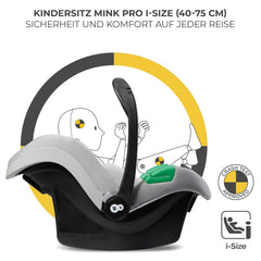 Kinderkraft MOOV2 AIR Kinderwagen 3 in 1 Kinderwagenset bis 26 kg mit Kindersitz I-SIZE 40-75 cm, Buggy Funktion, Liegeposition verstellbar, Große ausziehbare Verdeck, Aufblasbare Räder, Schwarz