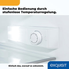 Exquisit Kühlschrank ohne Gefrierfach, 133 Liter, Vollraumkühlschrank freistehend, Türanschlag Wechselbar, KS516-V-H-010D weiss
