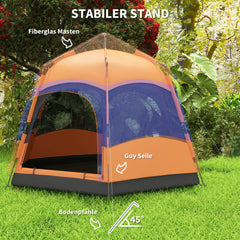 Outsunny Campingzelt Quick-Up 4-6 Personen doppelwandig Outdoor