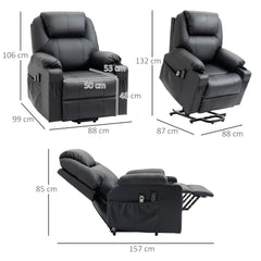 HOMCOM Aufstehsessel elektrisch Massage Liegefunktion