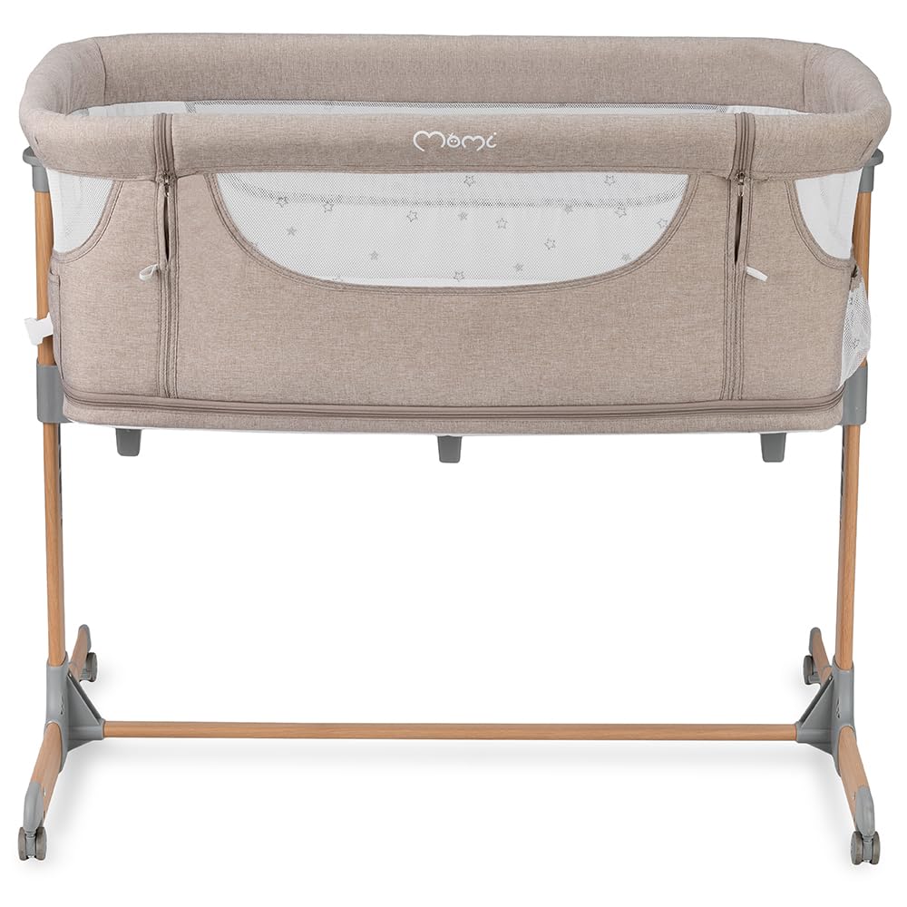 Momi SMART Bed 4-in-1 Kinderbeistellbetten bis 15 kg, Beistellbett für Babys mit Matratze, Höhenverstellbar