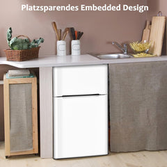 GOPLUS Kühlschrank mit Gefrierfach - Kühl Gefrierkombination / 90L Gesamtnutzinhalt, 27L Gefrierteil/Thermostat einstellbar/LED Innenbeleuchtung/Türanschlag wechselbar (Weiß)