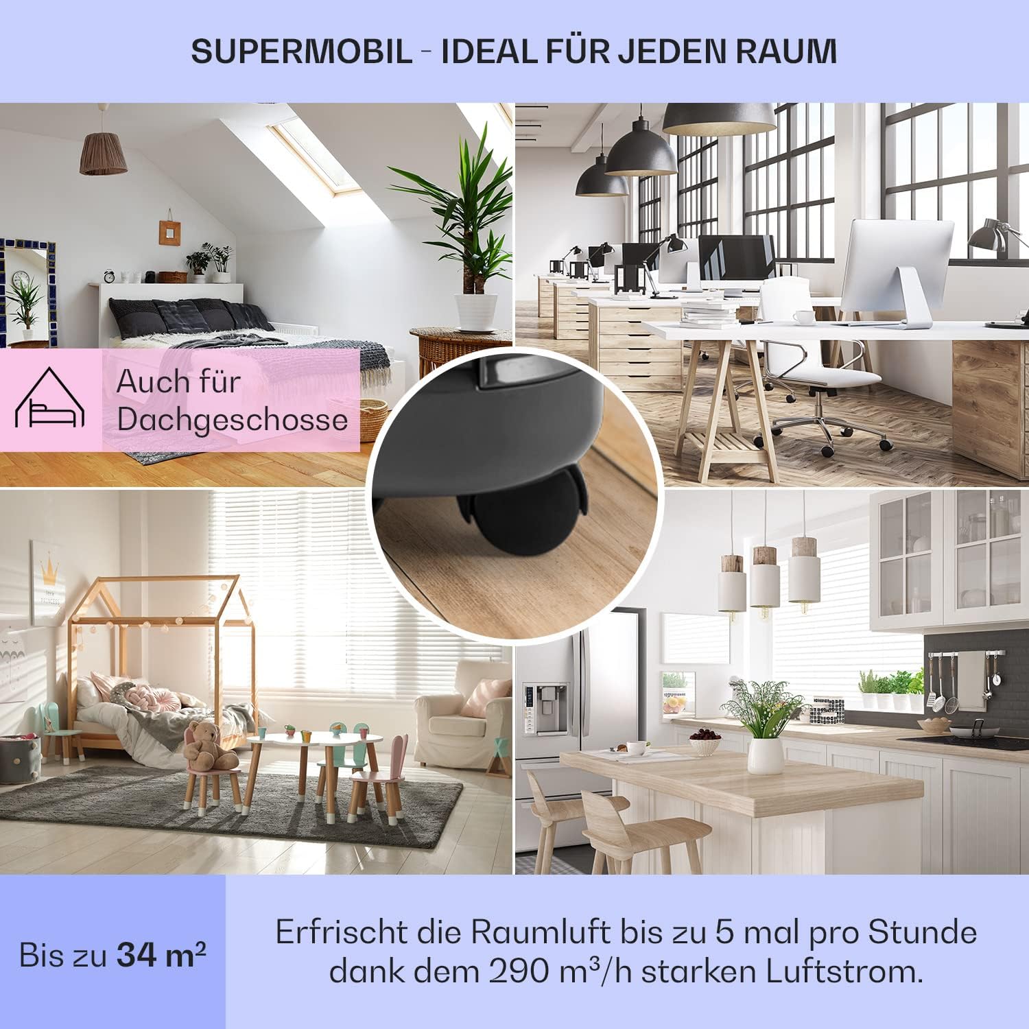 Klarstein Mobile Klimaanlage mit Abluftschlauch, 4-in-1 Klimagerät mit Ventilator, Luftentfeuchter & Nachtmodus, Kleine & Portable Klimaanlage für Wohnung & Büro, App-Steuerung, 12000 BTU