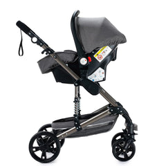 3 in 1 Kombikinderwagen 3 in 1 Reisesysteme Kinderwagen Infant Hochlandschaft Liegender Buggy Kinderwagen Neugeborenen Kinderwagen Faltbarer Standardkinderwagen (906 White)