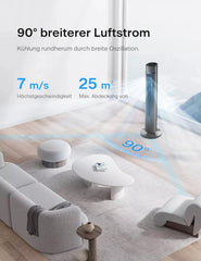 PELONIS Luftkühler mit Wasserkühlung, Klimaanlage Mobil, 5L Ventilator mit Wasserkühlung, Klimagert Luftbefeuchter mit Fernbedienung, 355m/h Klimaanlage Ohne Abluftschlauch