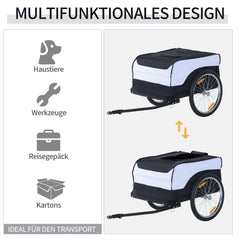 HOMCOM Fahrradanhänger faltbar große Transportbox