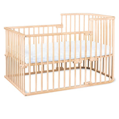 babybay Original Beistellbett aus massivem Buchenholz / kompakt & verwandelbar / Kinderbett Höhe stufenlos verstellbar & umweltfreundlich / mitwachsendes Babybett (weiß lackiert) / inkl. Matratze
