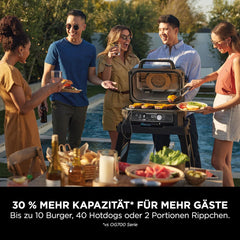 Ninja Woodfire Electric BBQ Grill & Smoker & Air Fryer, 7-in-1 Outdoor BBQ Grill, Air Fry, Smoke, Roast, Bake and more, Weather Resistant, Non-Stick, Portable, Electric, Grey/Black OG701EU