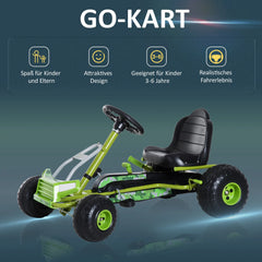 HOMCOM Kinder Go Kart Tretauto Offroad-Design verstellbarer Sitz
