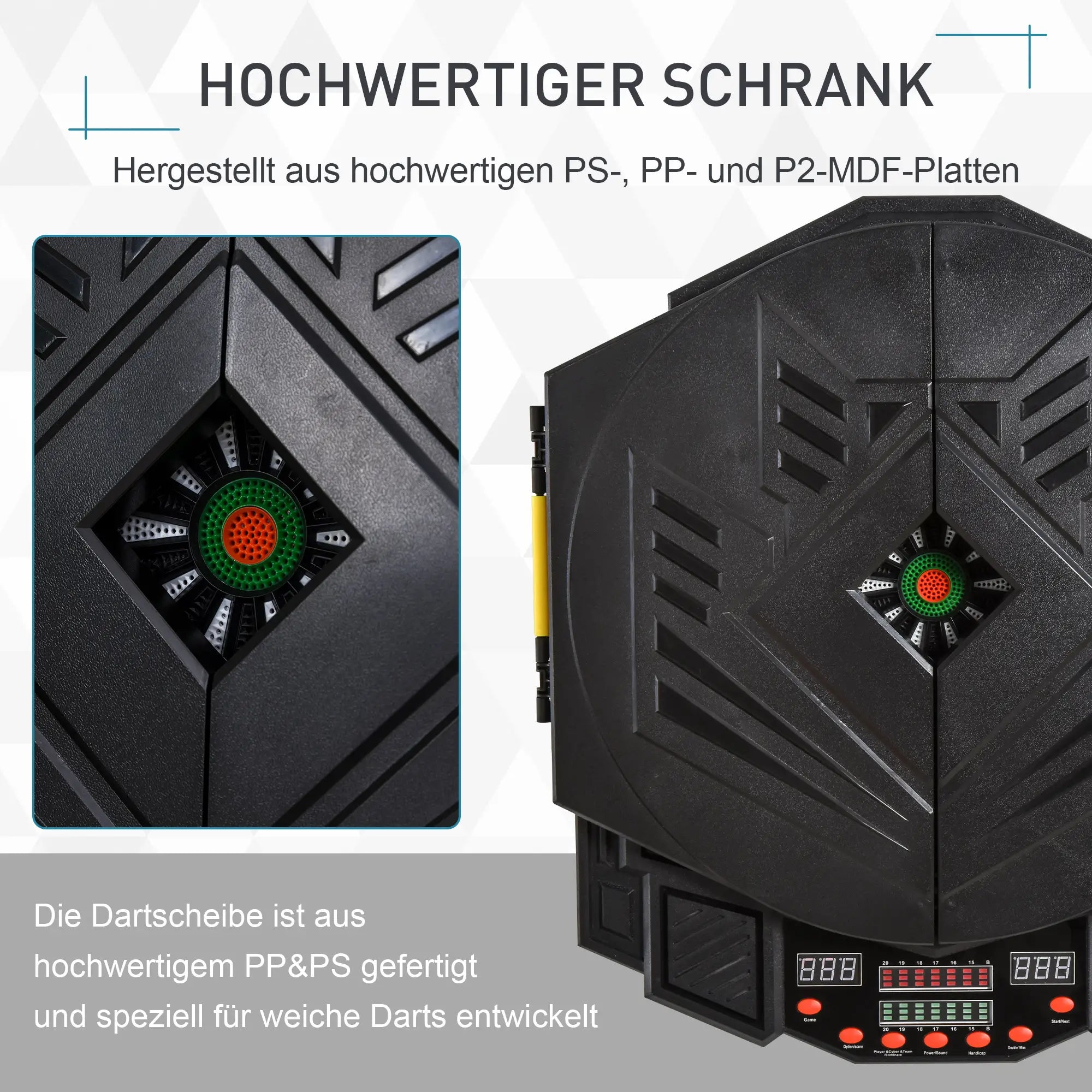 HOMCOM elektronische Dartscheibe Dartboard 27 Spiele 8 Spieler