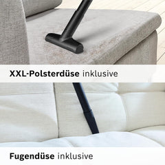 Bosch Staubsauger mit Beutel Serie 8 BGB75X494, Bodenstaubsauger, ideal für Allergiker, Hygiene-Filter, Bodendüse für Parkett, Teppich, Fliesen, langes Kabel, leise, 650 W, blau