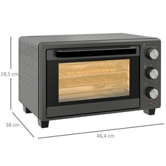 HOMCOM Minibackofen vielseitig kochen präzise Temperaturregelung Edelstahl