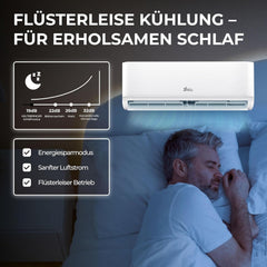 Kältebringer Split Klimaanlage - 9000 BTU (2,6 kW) - Klimagerät mit Heizfunktion, WiFi & App, bis 45qm, sehr leise - Set mit 5m Kupferleitung, Kältemittel R32, Montagematerial, Wandhalterung