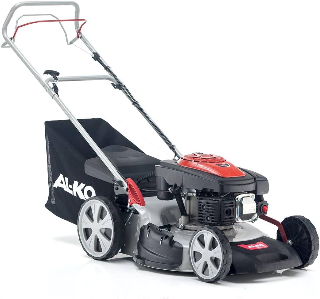 AL-KO Benzin-Rasenmäher Easy 5.10 SP-S (51 cm Schnittbreite, 2.3 kW Motorleistung, zentrale Schnitthöhenverstellung, Robustes Stahlblechgehäuse, mit Hinterrad-Antrieb, für Rasenflächen bis 1800 m²)